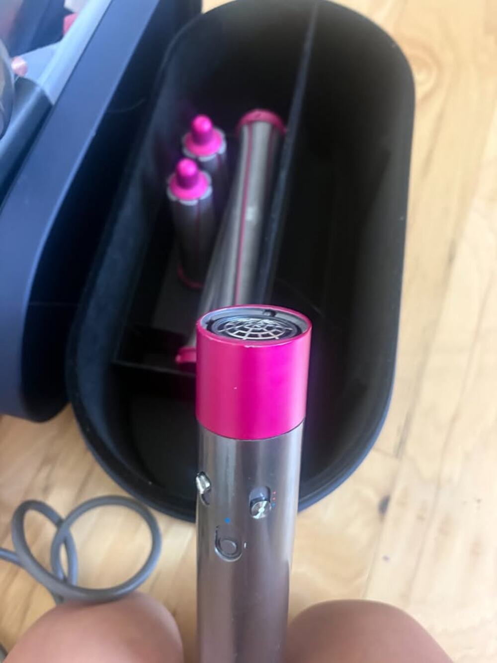 Dyson Airwrap Hair Styler - Nickel/Fuchsia + Attachments & Case